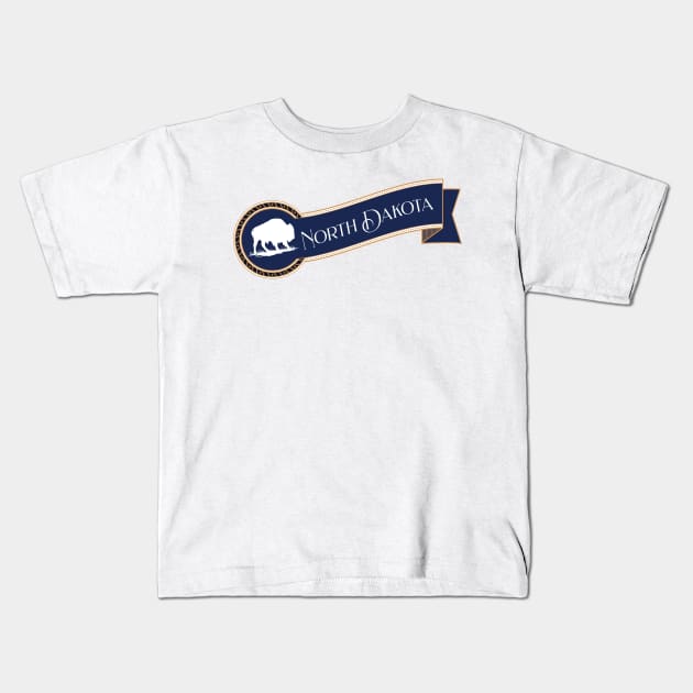 North Dakota Buffalo Kids T-Shirt by KeeganCreations